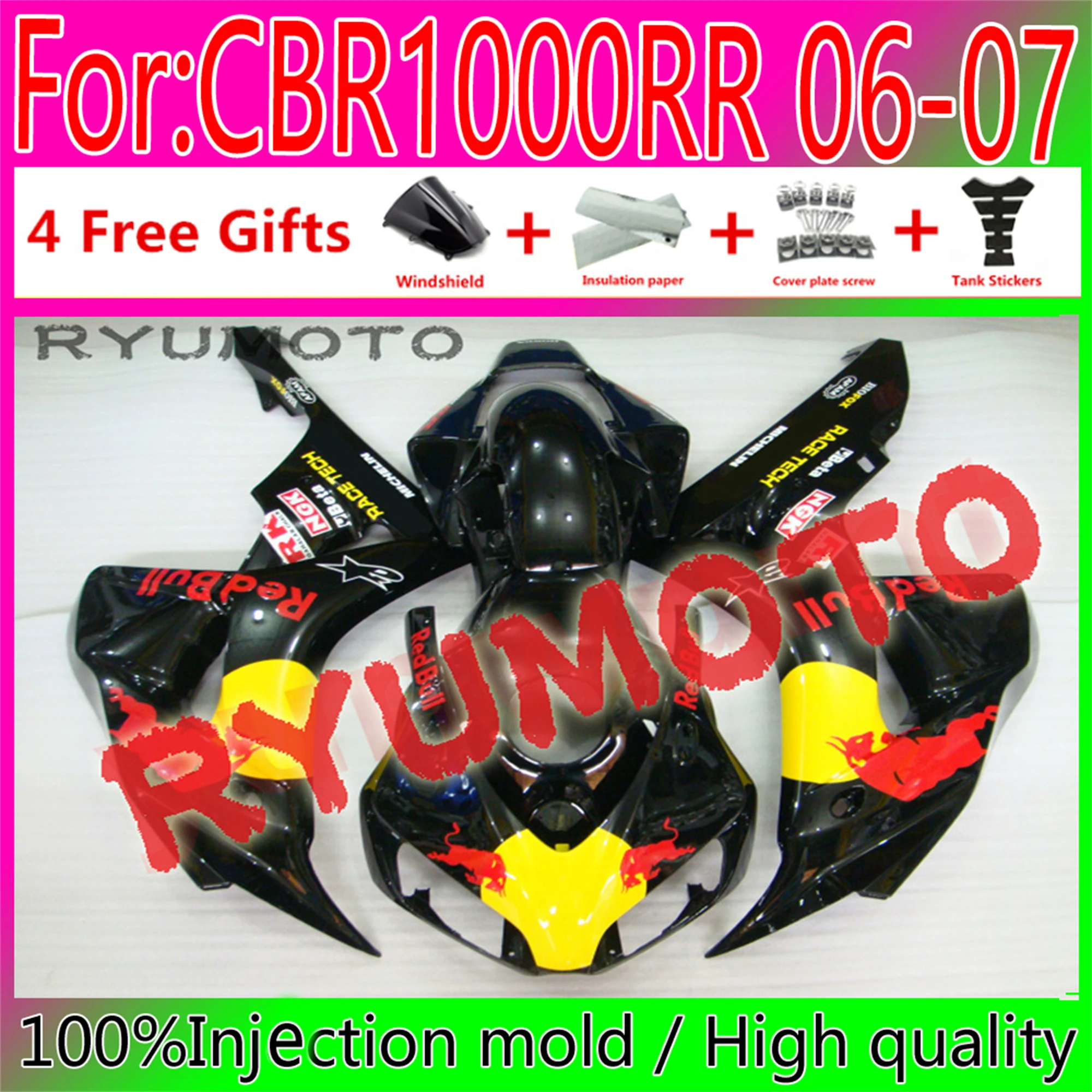 

New ABS Motorcycle Injection mold Fairings Kit Fit For Honda CBR1000RR 2006 2007 cbr1000 06 07 bodywork fairing