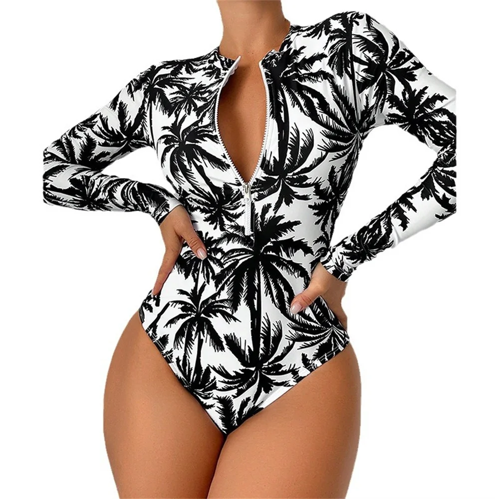 Maillot de bain une pièce imprimé monochrome pour femme, maillot de bain de plage, bikini, haute couture, nouveau, 2024