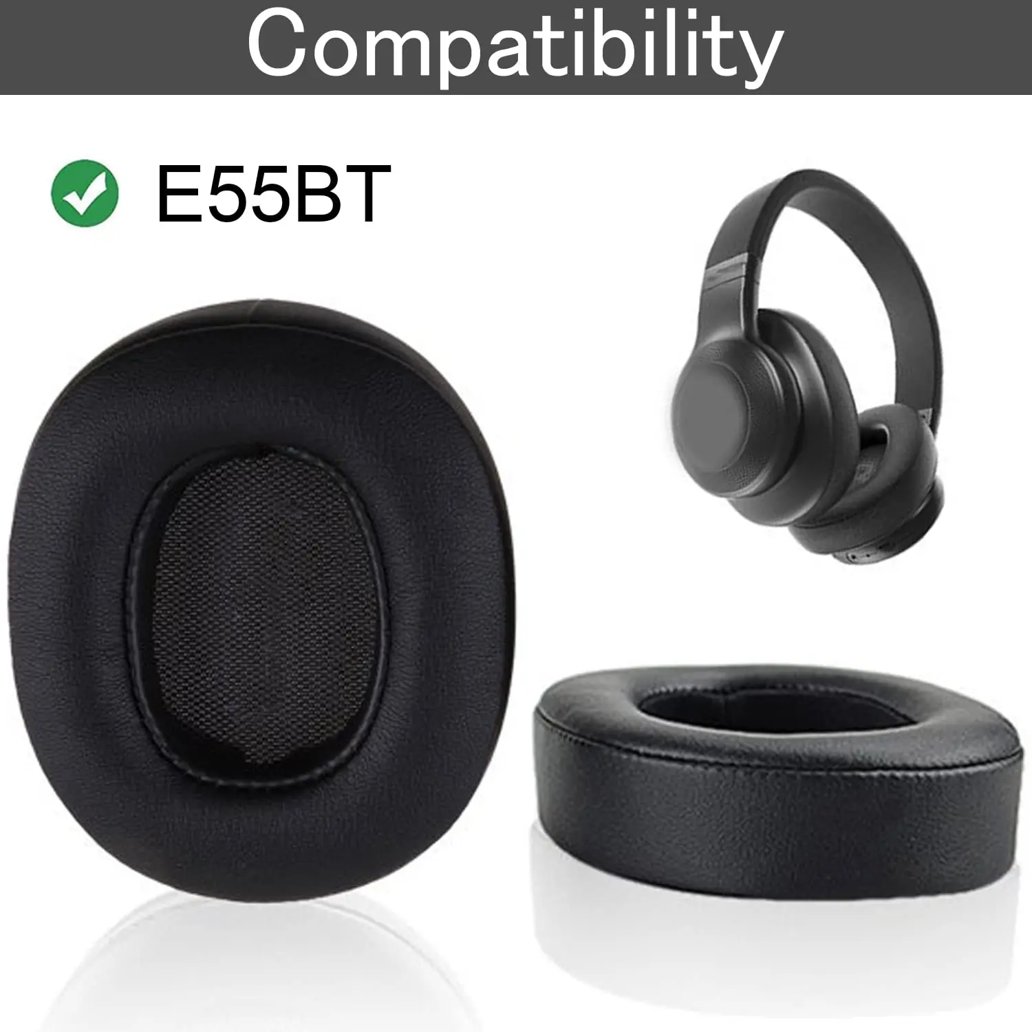 E55BT Ear Pads Replacement Ear Cushions Earpads Foam Parts Cover Compatible with JBL E55BT Headphones