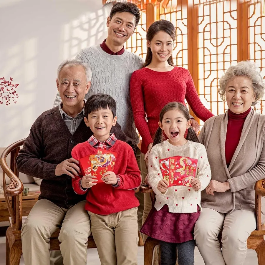 36 قطعة المظاريف الحمراء الصينية 2025 المغلفات الحمراء القصيرة الاحتفالية لور الصينية السنة الجديدة الذهب تنقش أنماط Ske محظوظ #6