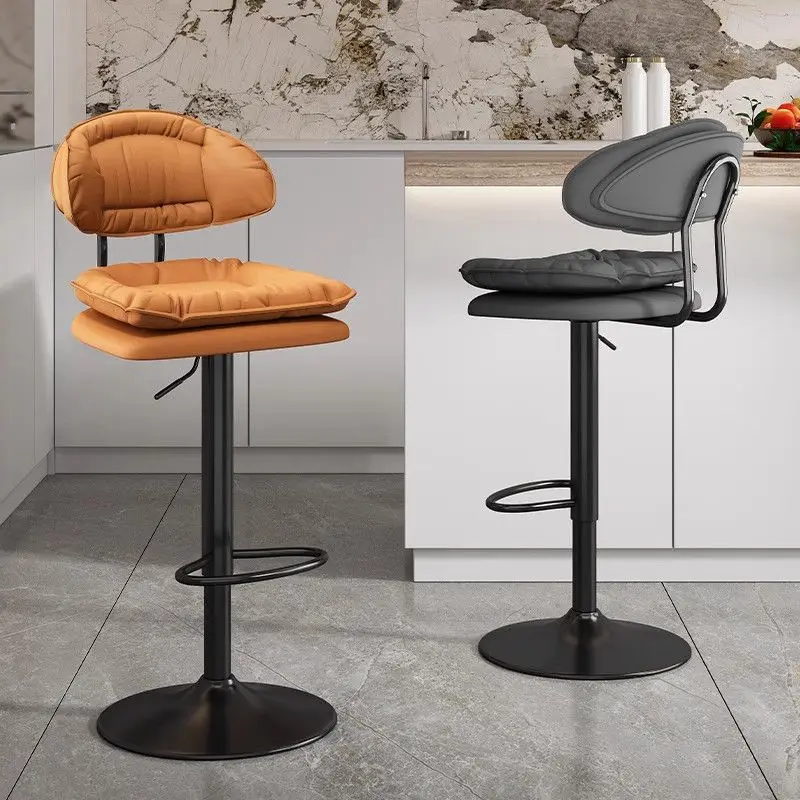 

Comfortable Decorative Bar Chair Luxury Metal Pu Leather Dining Bar Chair Kitchen Upholstered Sillas Para Barra Club Furniture