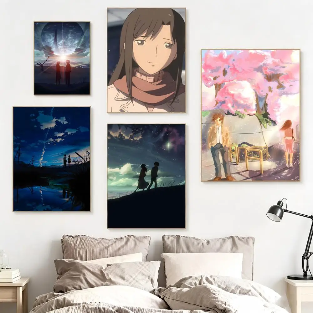 Japanese Anime 5 Centimeters per Second Poster impermeable para el hogar sala de estar dormitorio bar decoracion estetica