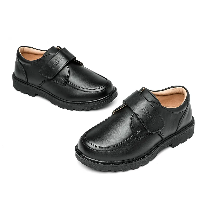 Meninos escavados sapatos de couro, Sapatos baixos formais para crianças, Sapatos de dança de casamento para criança, Moda escolar, Flat infantil