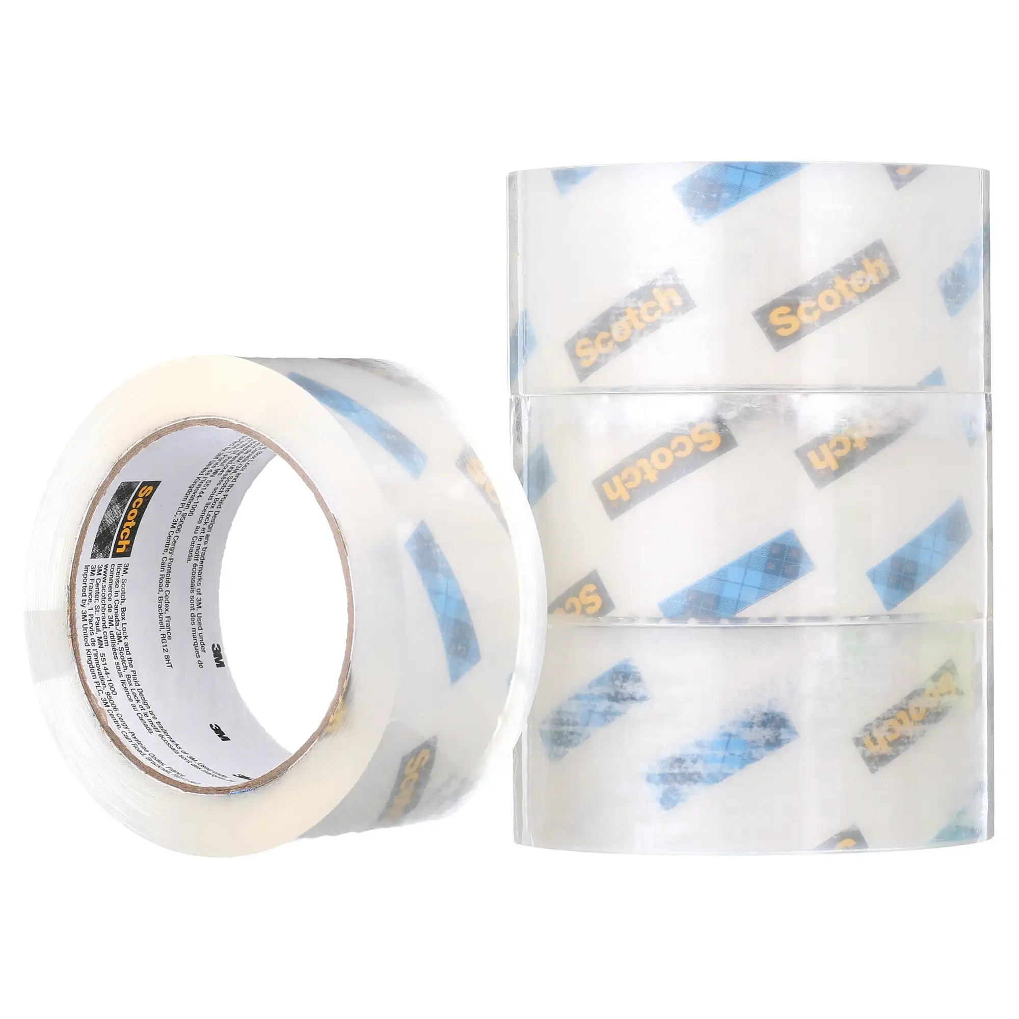 Scotch Cinta de Embalaje Resistente para Envíos, Transparente, 1,88 po. x 54,6 yd., 4 Rollos de Cinta