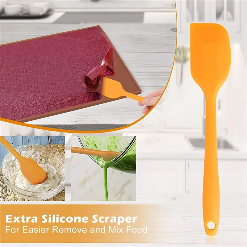 Silicone Dehydrator Sheets with Edge, Fruit Leather Trays for Liquid Fruits Meat Vegetables Herbs with Silicone Scraper