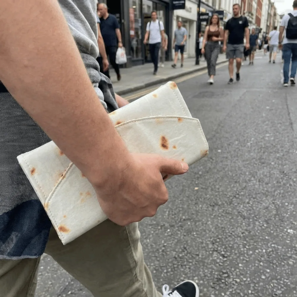 

Кошелек-буррито с несколькими отделениями, магнитной застежкой, большой вместимостью, в форме тортильи, тонкий, с карманом на молнии, кожаный, для карт