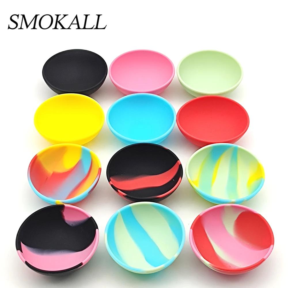10Pcs Household Silicone Container Bowl Diameter 50mm Multi-Color Smoke Storage Tobacco Herb Smoking Container Kitchen Home Box