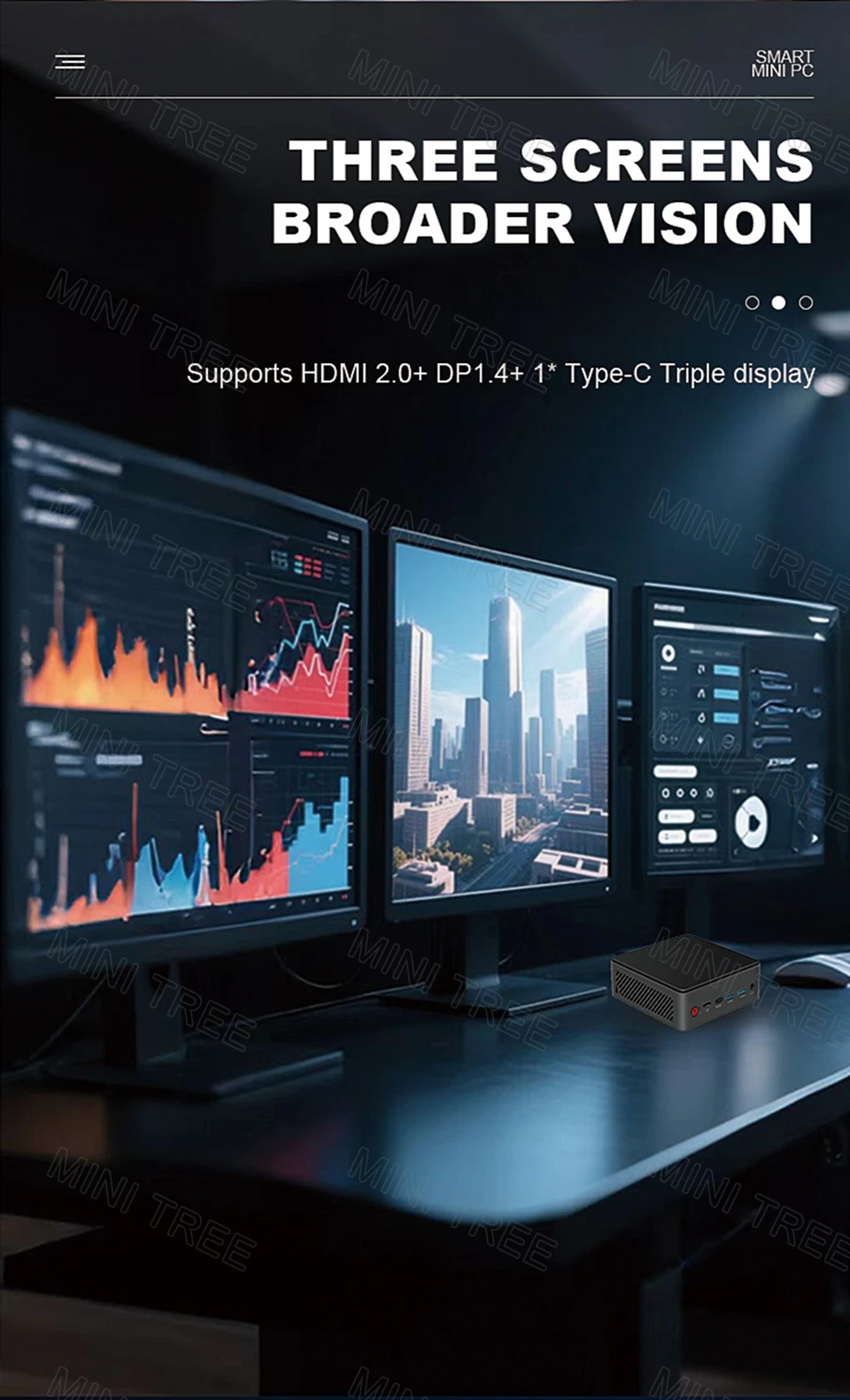 كمبيوتر صغير AI Intel Ultra9 185H 16Cores Ultra7 155H 2DDR5 M.2 NVMe SSD Dual LAN Windows 11 HD2.0 DP1.4 Thunderbolt4 Wifi6 Game ARC #4