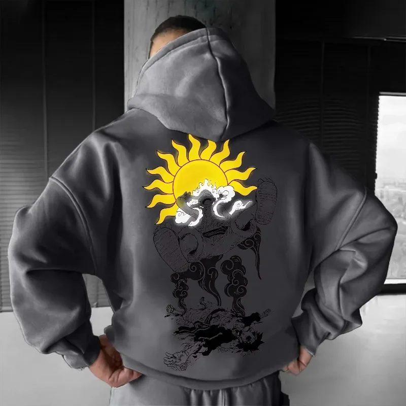 ワンピースアニメトレンド爆発最新パーカー純綿カジュアル多用途秋冬メンズとレディースパーカー