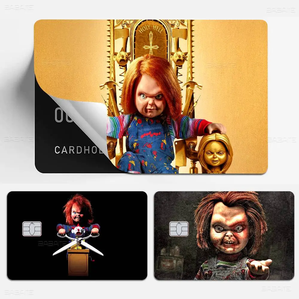 Horror Doll Chucky Credit Card Skin Stickers for VISA Bank Card Transportation Card Waterproof Sticker Anti-scratch Women Gift