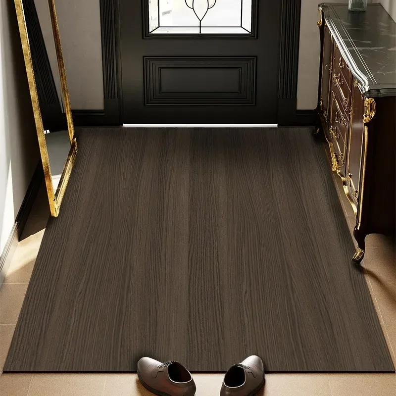 Simplicity Kitchen Carpet Wood Grain Lines Waterproof Oil-proof Wipeable No-wash Doormat Anti Slip Dirt-resistant Balcony Rug 러그