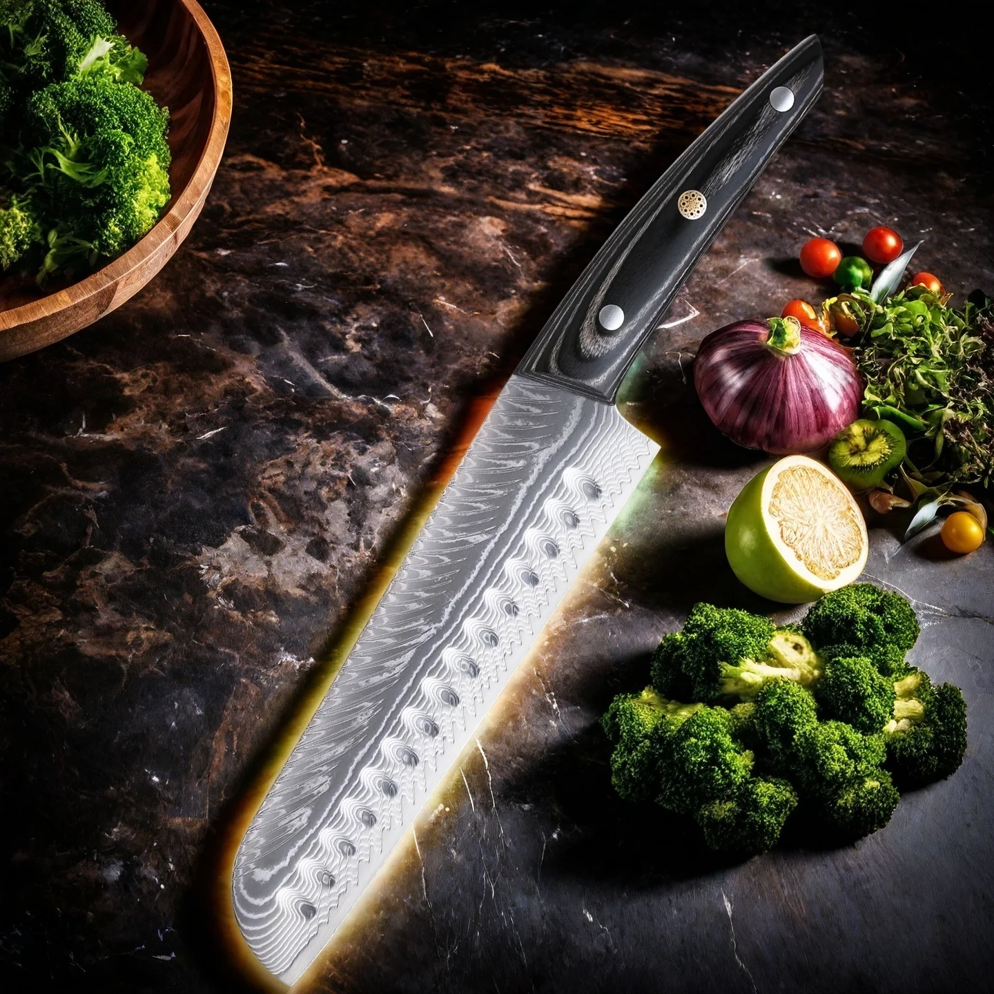 دمشق الصلب المطبخ Santoku الفاكهة التقشير فائدة سكين تقطيع خشب متين مقبض حاد 67 طبقة دمشق الصلب VG10