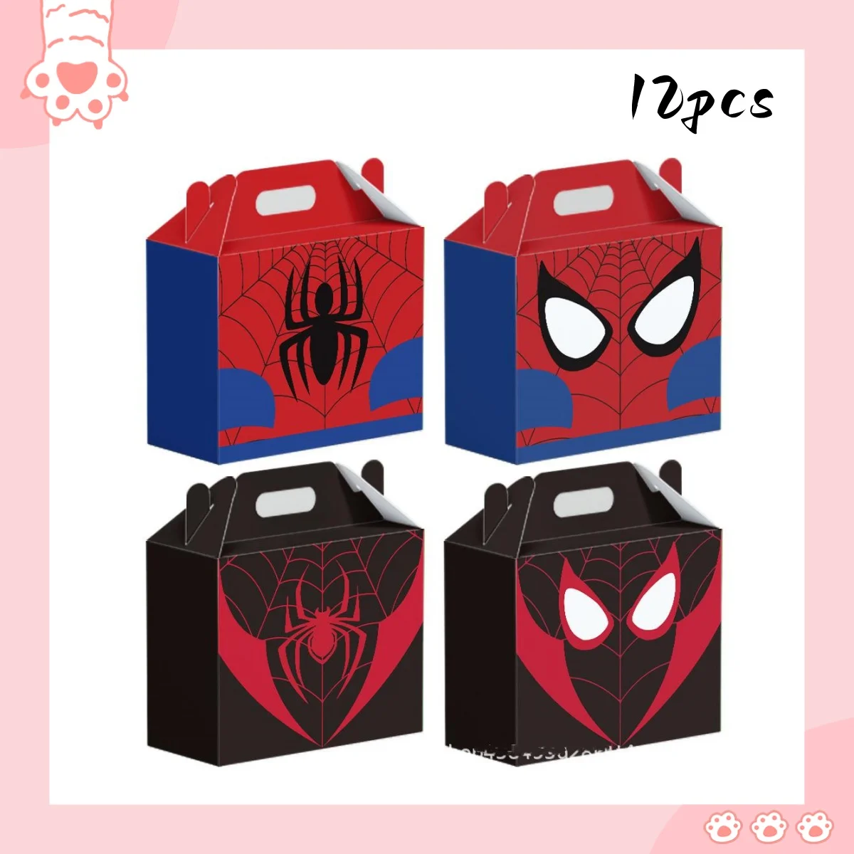 

marvel Spider-Man Anime Peripheral Theme Cartoon Birthday Party Party Party Supplies Candy Packaging Boxes Horn Gift Box 12pcs