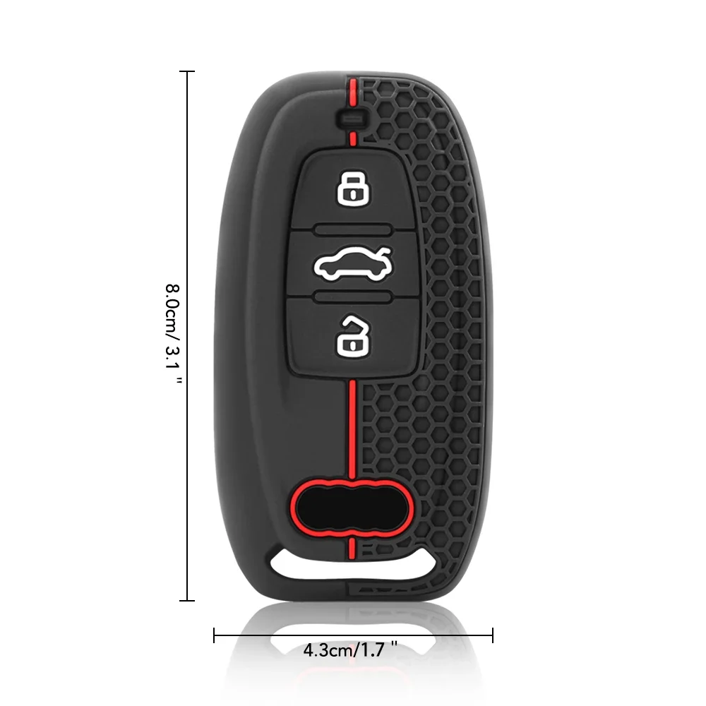 Silicone Car Key Cases Protector Cover For Audi A1 A3 A4 A5 A6 A7 A8 Quattro Q3 Q5 Q7 2009-2015 Accessories