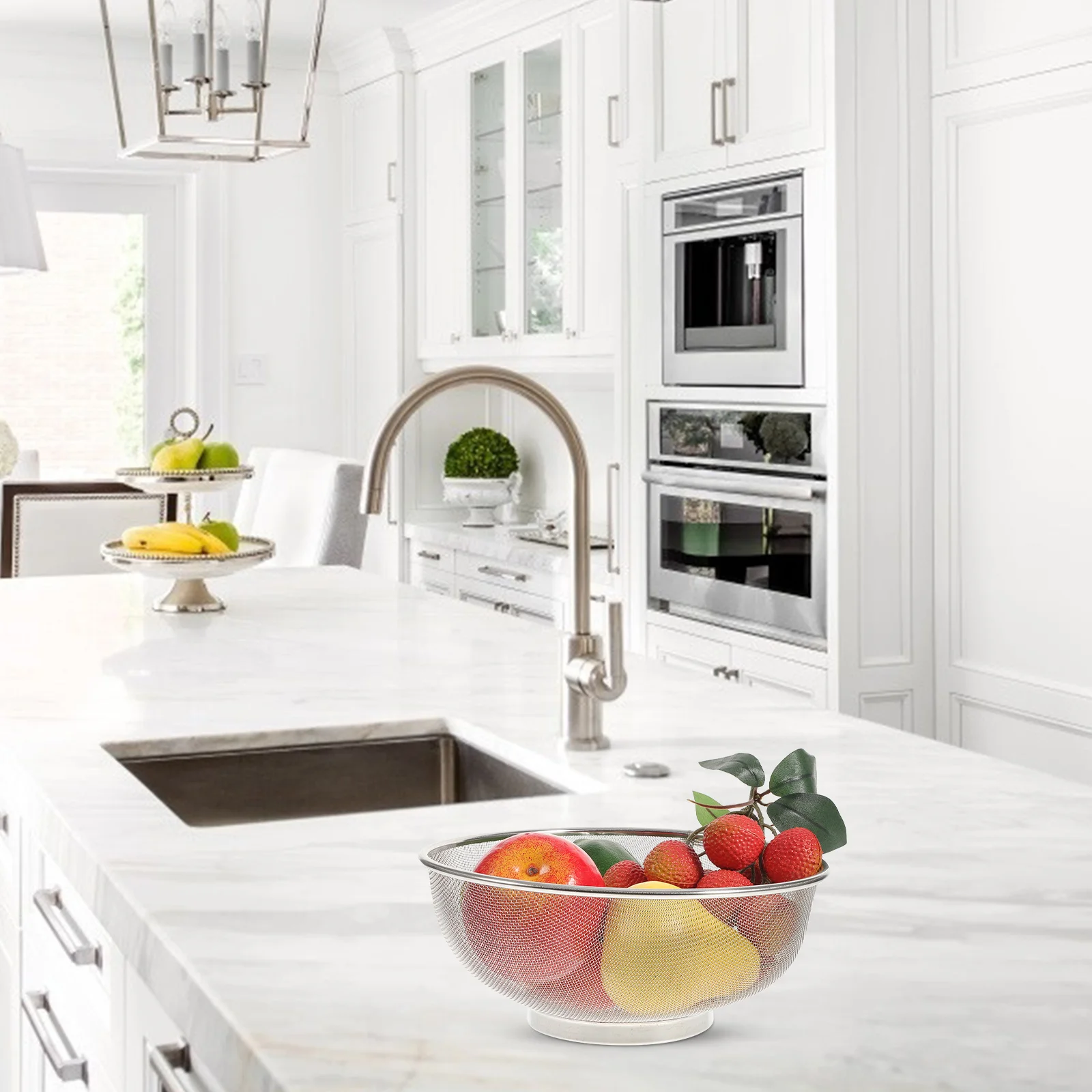 

1Pcs Stainless Steel Drain Basket No Peculiar Smell Safe for Fruits Vegetables Kitchen Strainer Colander