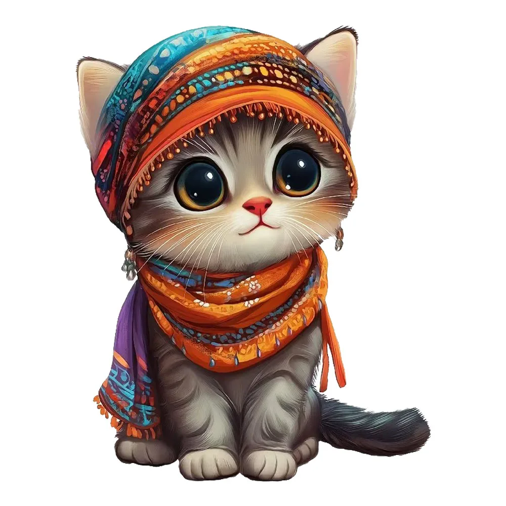 15x12cm Cute Cat Cartoon Shape Stickers Waterproof Vinyl Stickers for Car, Bumper, Window, Laptop, Wall and Glass Surface