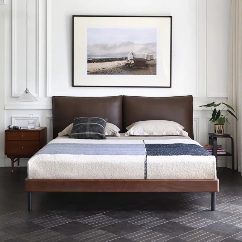 

Luxury King Size Bed European Upholstered Storage Platform Wooden Bed Frame Vintage Muebles Para Dormitorio Bedroom Furniture