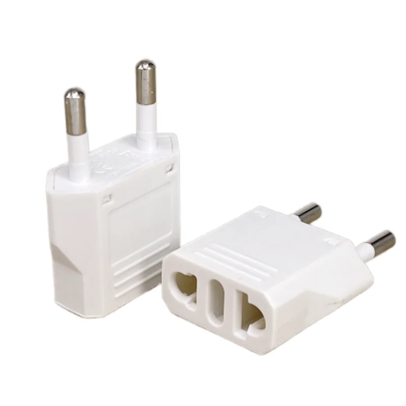 1-100pcs 4.0/4.8mm EU Plug Adapter EU US Israel To Euro KR BR Brazil Plug Converter American Travel Power Adapter Plug Socket