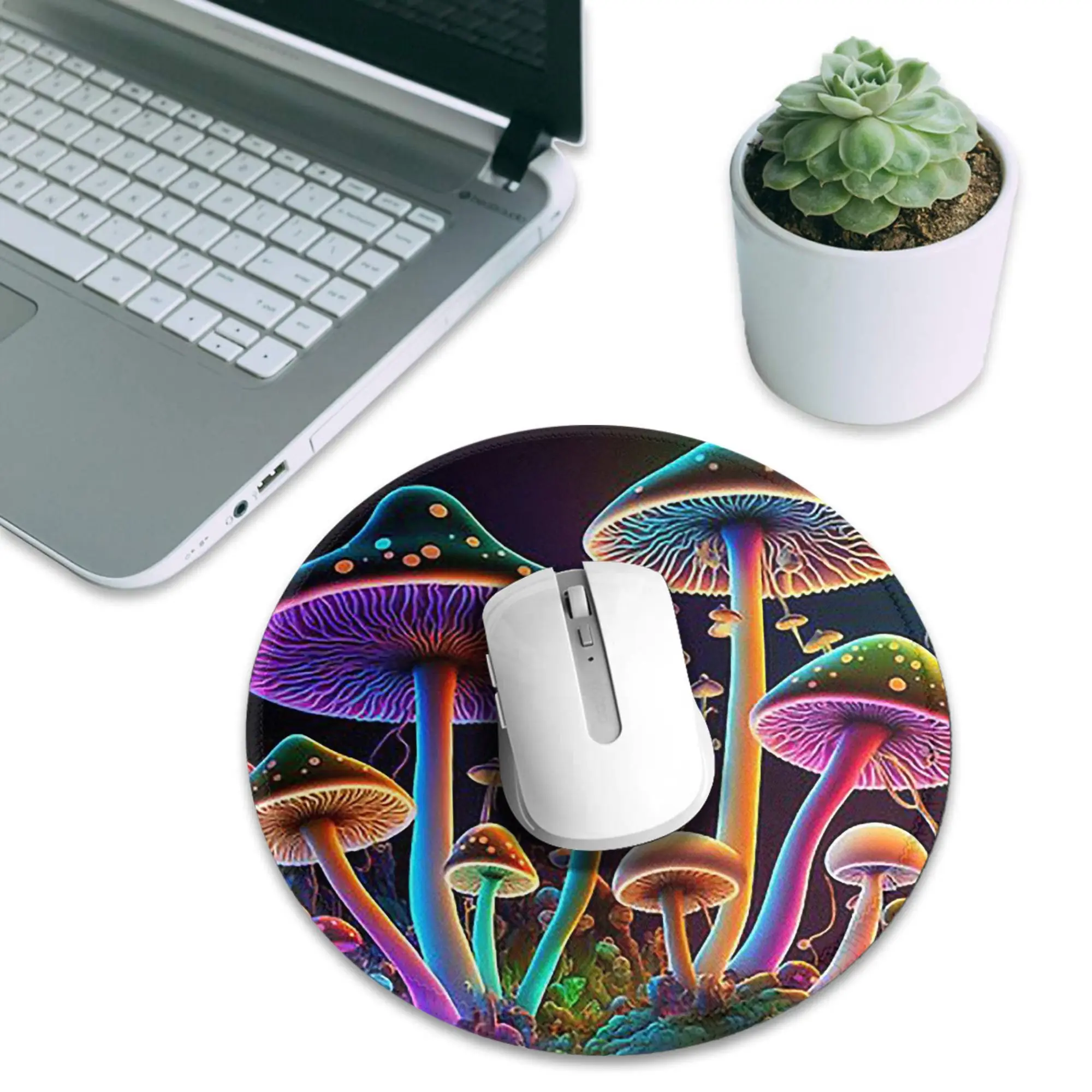 Glowing Psychedelic Mushrooms Trippy Mushroom Mouse Pad Computer Keyboard Mouse Mat Gamer PC Laptop Desk Mat Office Table Mats