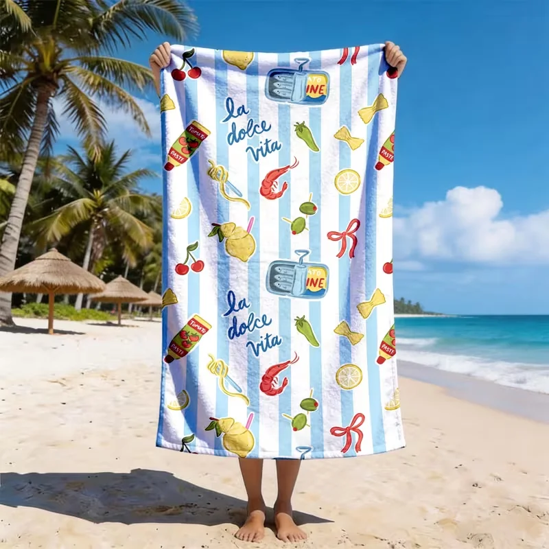 Spa Towel - منشفة شاطئ بتصميم باستا الجمبري الإيطالي