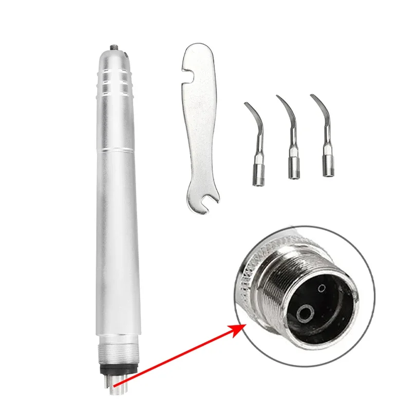 2/4 หลุมทันตกรรม Ultrasonic Air Scaler นิวเมติก Scaler Handpiece ทําความสะอาดฟันไวท์เทนนิ่งทําความสะอาดทันตกรรมอุปกรณ์ 3 เคล็ดลับ