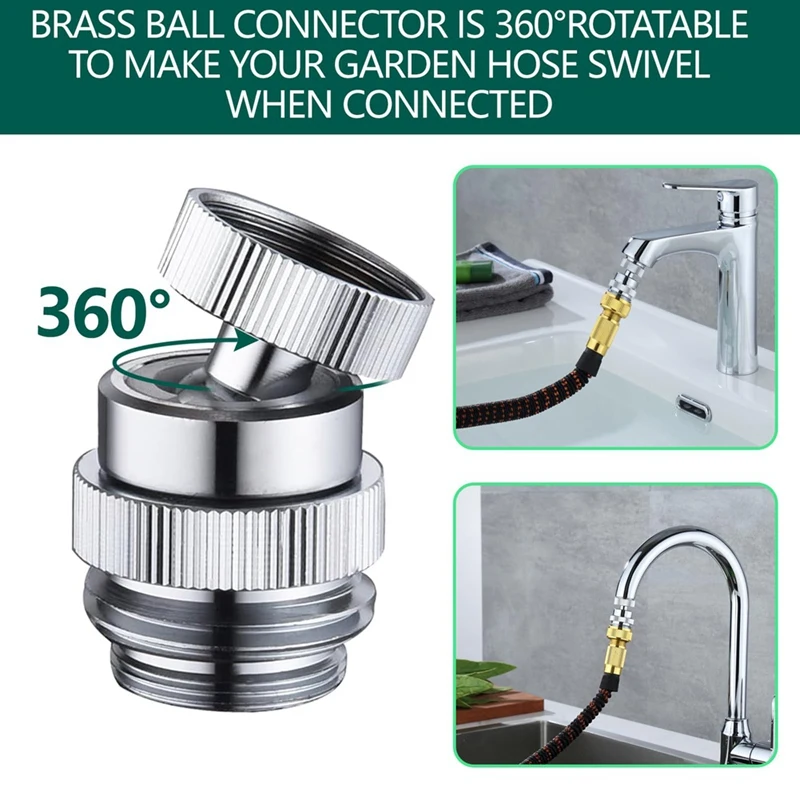 محول مهوية دوارة لتوصيل خرطوم الحديقة متعدد الخيوط محول خرطوم الحديقة 3/4In GHT موضوع معدني