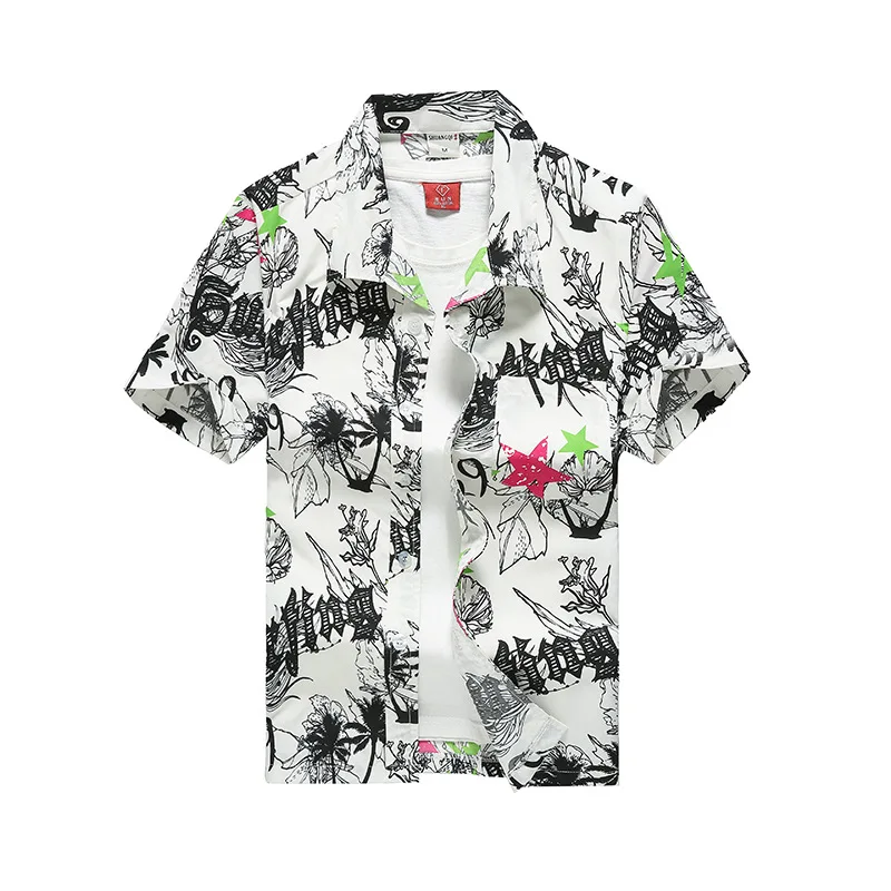 Sommer männer hawaiian casual kragen hemden kurzarm knopf kokosnuss baum druck strand blumen mode vintage kleidung XS-5XL