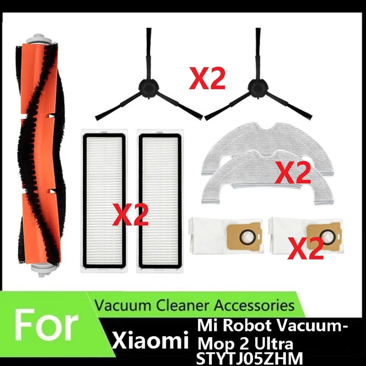 A97G لـ Mi Robot Vacuum-Mop 2 Ultra STYTJ05ZHM ملحقات المكنسة الكهربائية أكياس الغبار ممسحة القماش أجزاء فرشاة جانبية رئيسية #2
