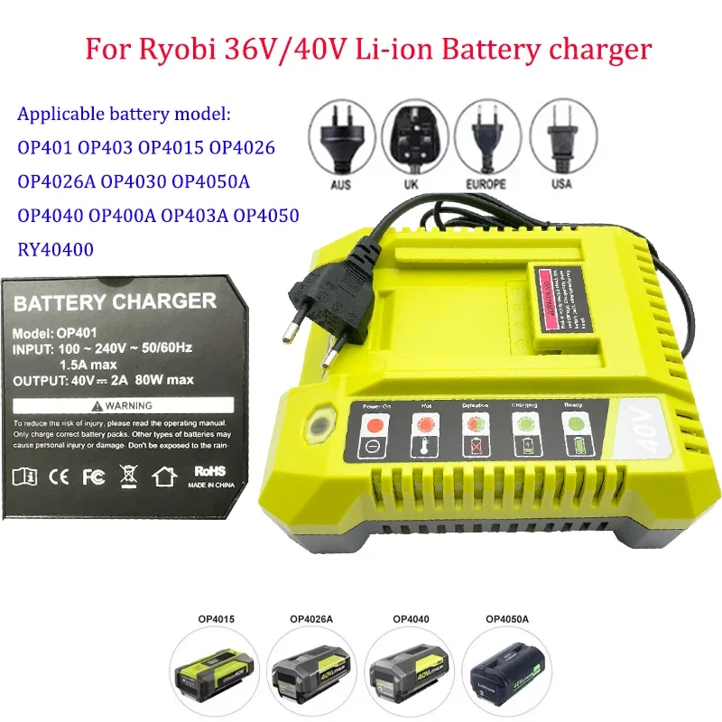 10.8V 12V 14.4V 18V 40V 36V,for Ryobi, Makita, Bosch, Milwaukee, Dewalt tool battery fast charging charger, M18 M14 adapter.