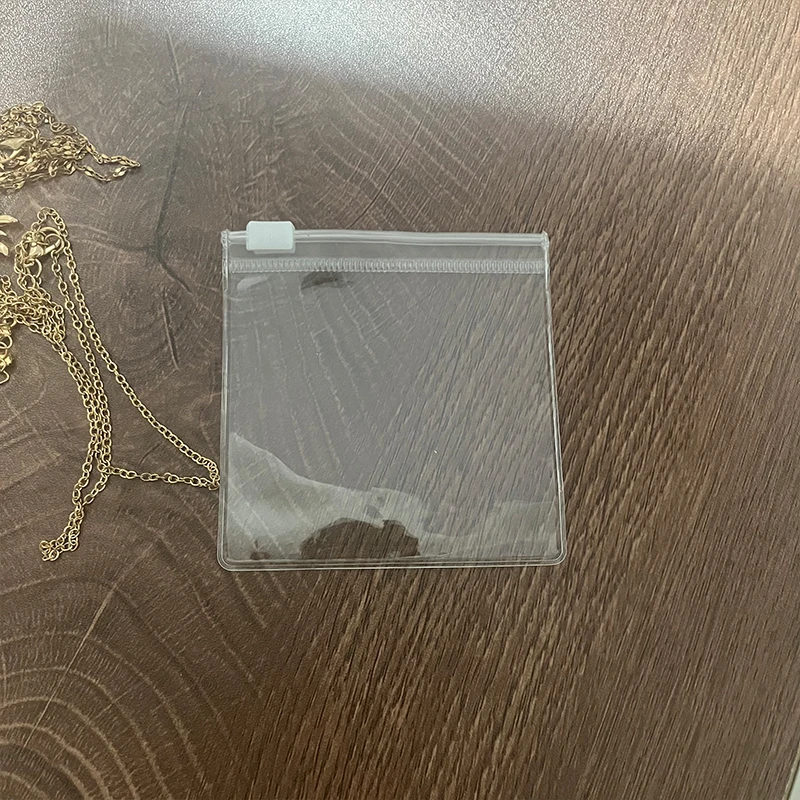 100pcs PVC Transparent Ziplock Plastic Bags 8x8cm Jewelry Sealed Pouches for Necklace Earrings Rings Packaging Storage Wholesale