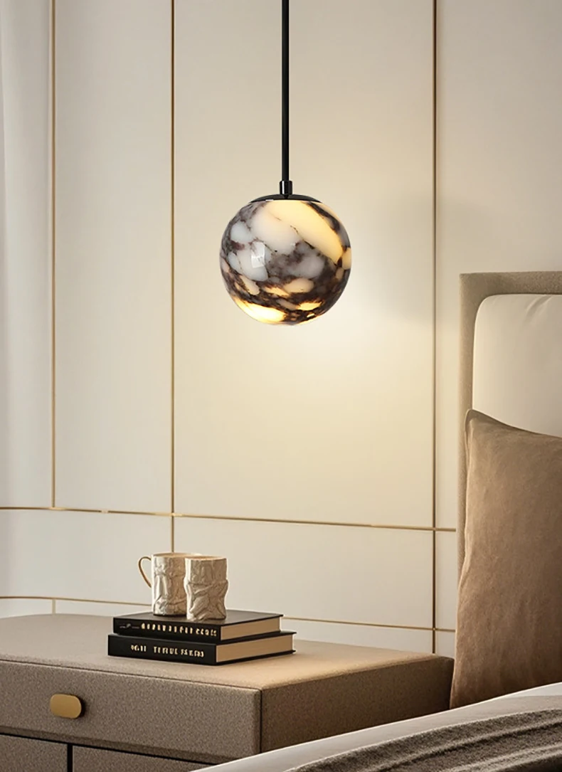 Natural Stone Pendant Lamp 12CM Wire Height Adjustable G9