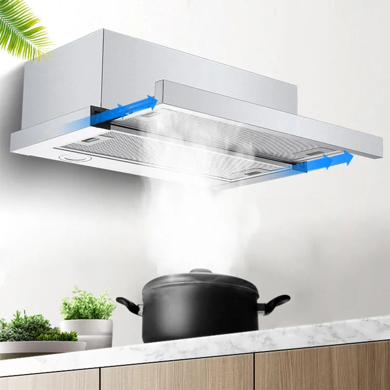 Campana extractora para cocina, cuarto de alquiler, succión superior, drenaje de cocina, ventilador de cocina, campana extractora de succión grande, fácil de limpiar