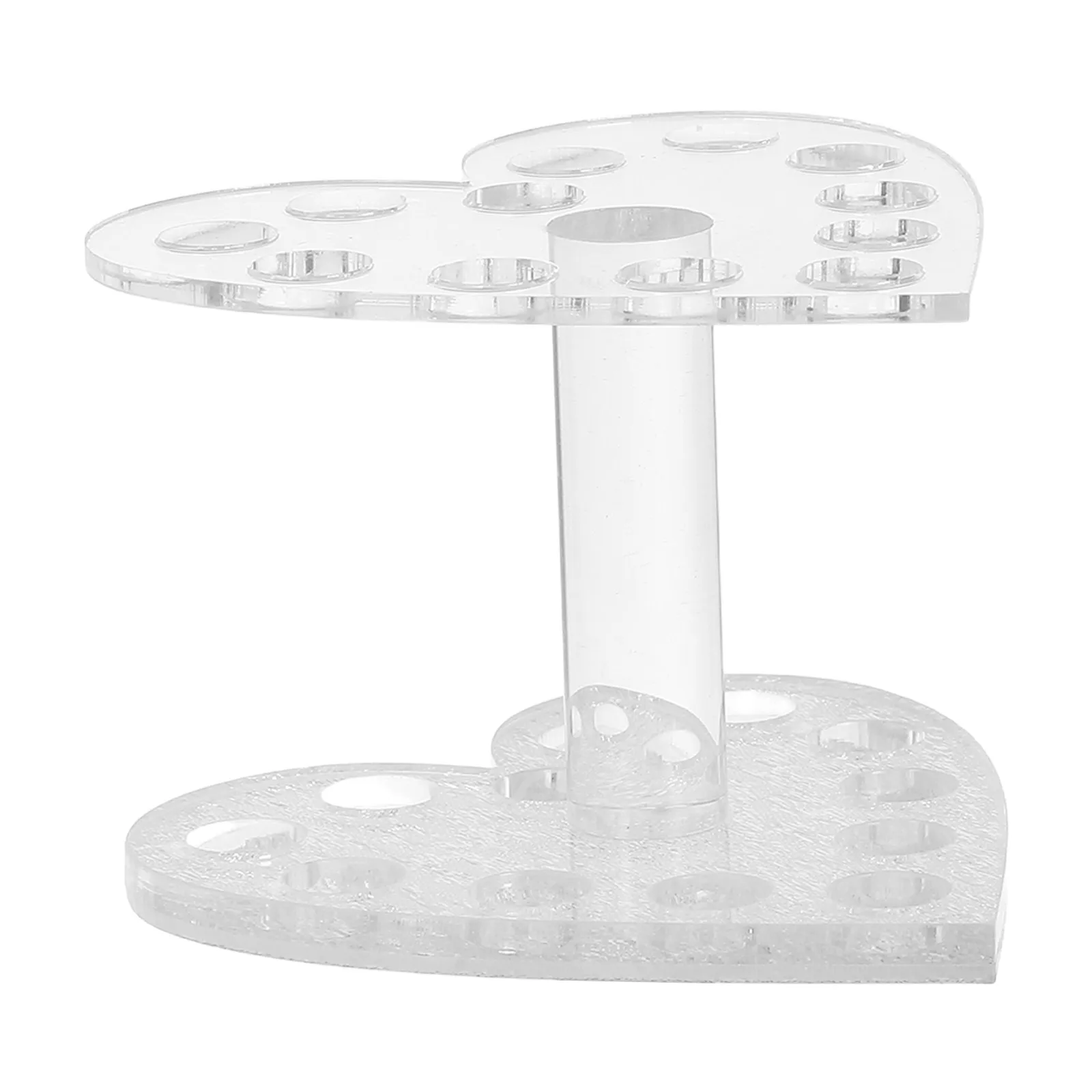 

1 шт., серебряный прозрачный держатель для ручек для дизайна ногтей в форме сердца, прочная подставка для инструментов для кистей для ногтей для салона, дома, органайзер для гелевых ручек