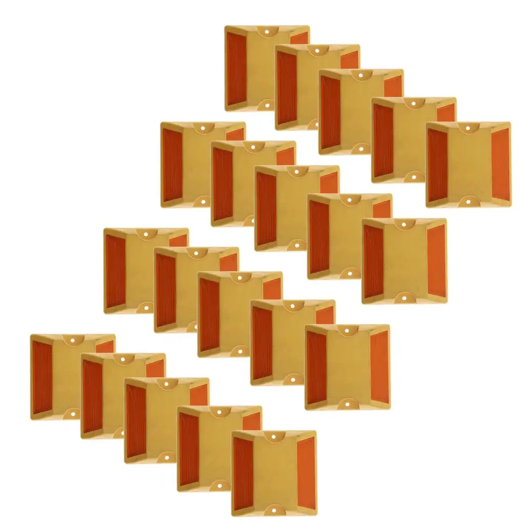 (20er-Pack) Kommerzielle reflektierende Straßenpflastermarker (Gelb)