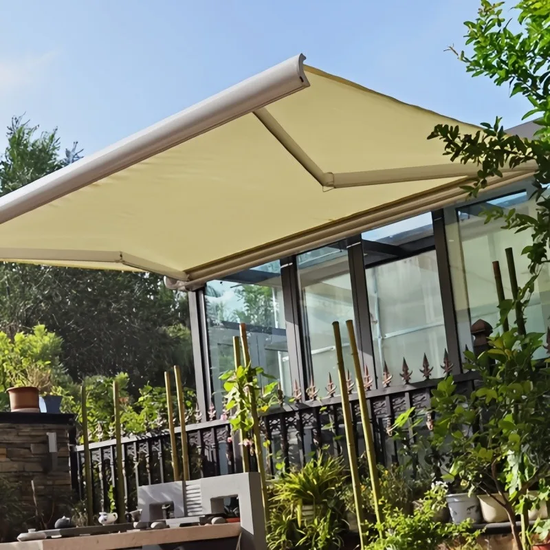 Automatic Roof Folding Awning for Home  Doors Stretch Canopy Rain Shelter for Garage Polycarbonate Awning Door Sun Protection