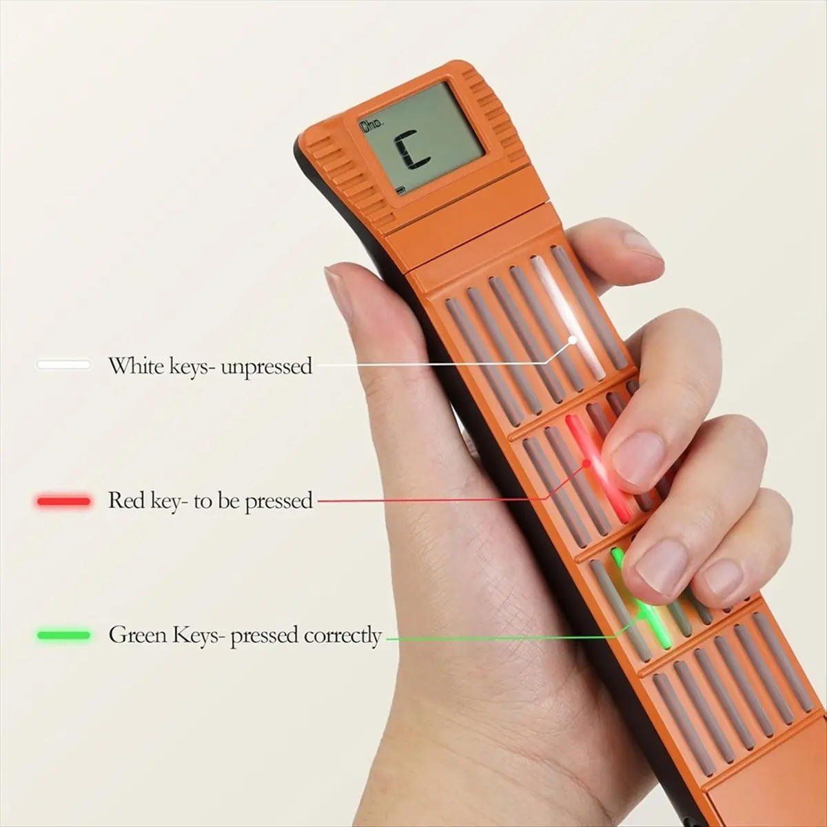 

【AA85】 Smart Pocket Guitar, Mini Chord Trainer with Rotatable Screen,for Guitar Beginners, Trainers and Travel