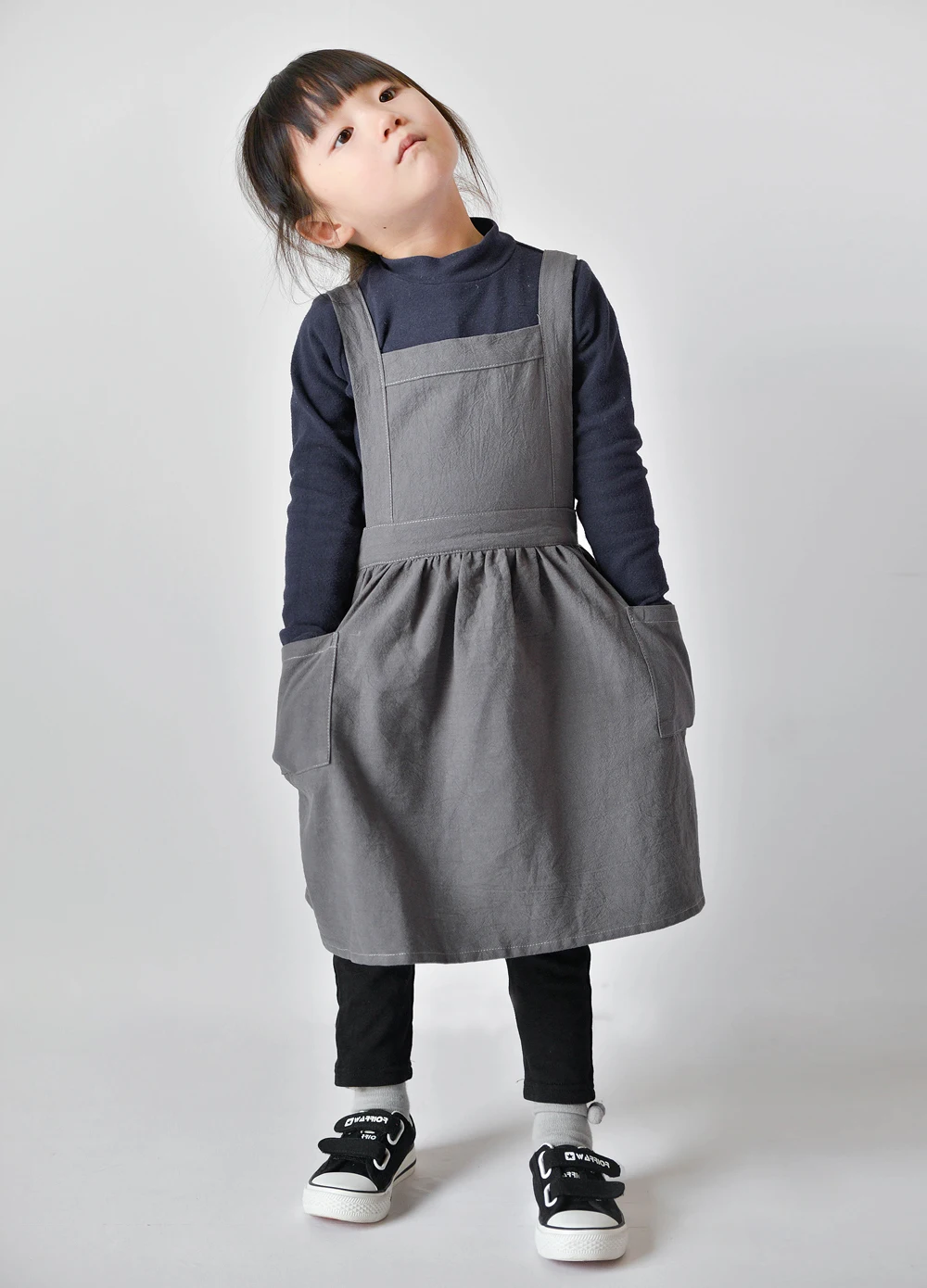 Kids Boys Girls Apron Dress Children Adjustable Bib Apron Kitchen Baking Uniform with Side Pocket