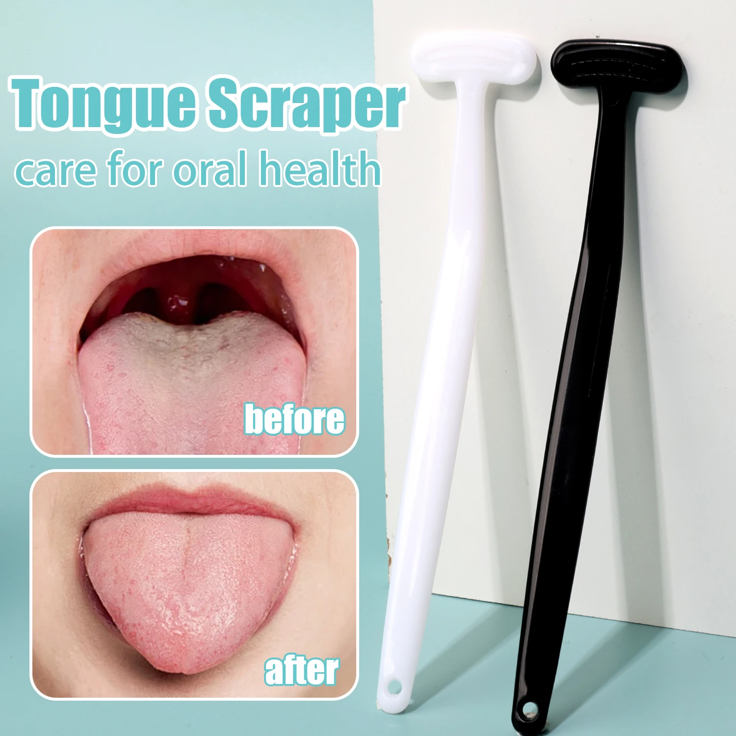 Reusable Tongue Scraper Cleaners Dual Uses Oral Health Cleaning Brush Hygiene Care Toothbrush Mouth Fresh Breath Scraping Tools