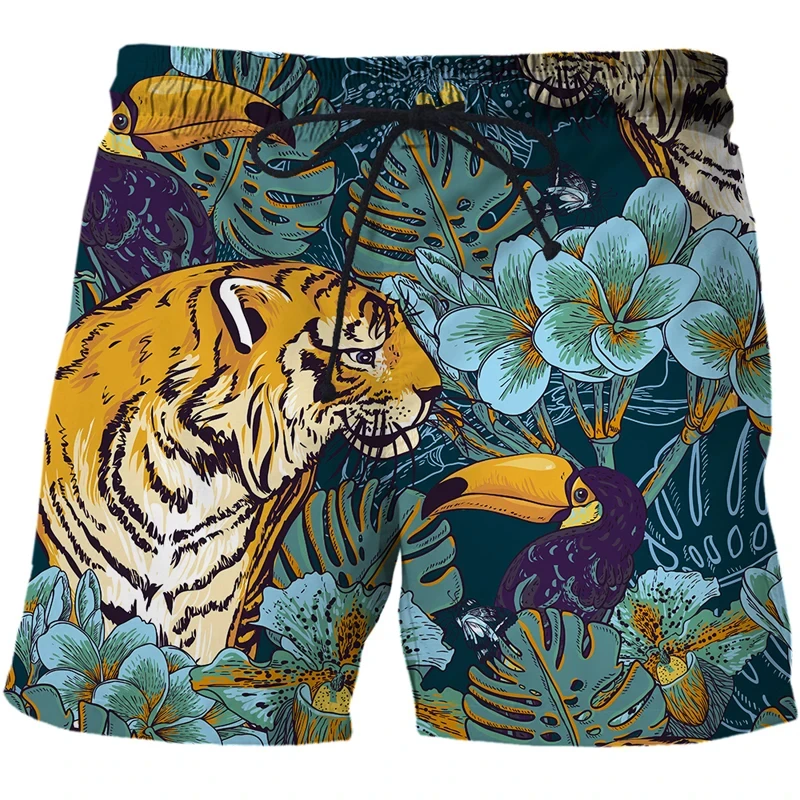 Fashion Animel Tiger 3D Printed Pattern Shorts Men's Outdoor Leisure Sports High Quality Quick-drying Beach Pants Men Gym Shorts