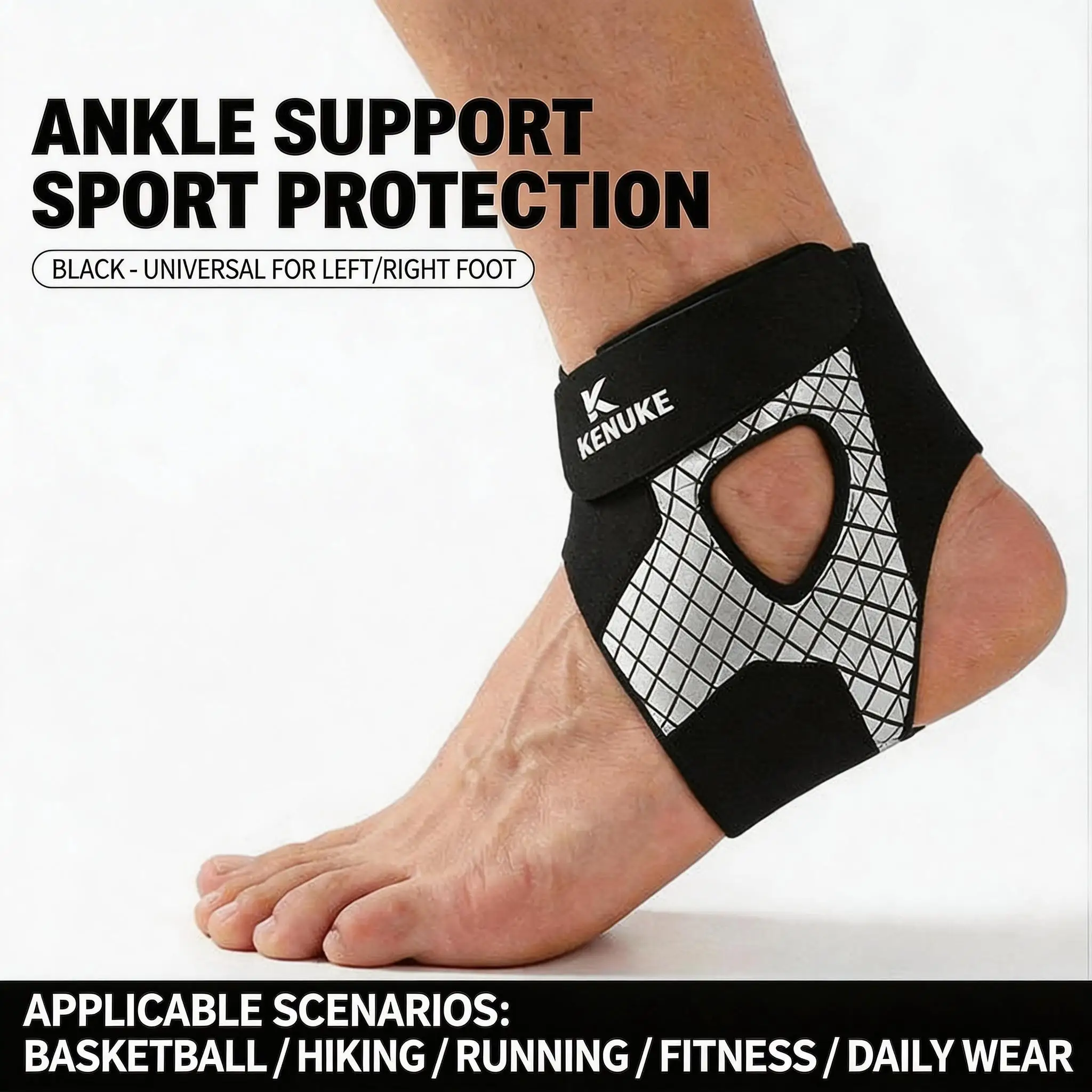 Ultra-thin ankle support, shock absorption, comfortable, adjustable protective gear for sports and fitness, preventing strains a