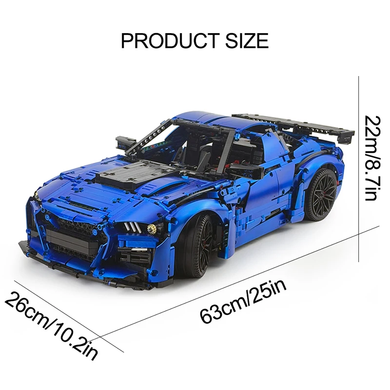 ハイエンドのユニークな新しいテクニカルブルーメッキスーパースポーツカー 1:8 モデル MOC 165802 ビルディングブロックレンガパズルおもちゃ誕生日ギフト