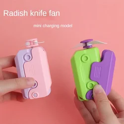 Hot Selling 3D Printed Carrot Knife Fan Mini Portable Rechargeable Cooling Small Handheld Electric Fan Decompression Toy