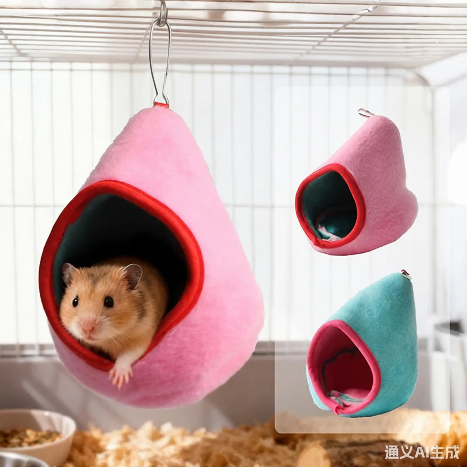 Small Animal Hammock Hangable Mice Cage Decoration Hamster Squirrel Bed for Enrichment Relaxing Sleeping Indoor Outdoor Tiny Pet