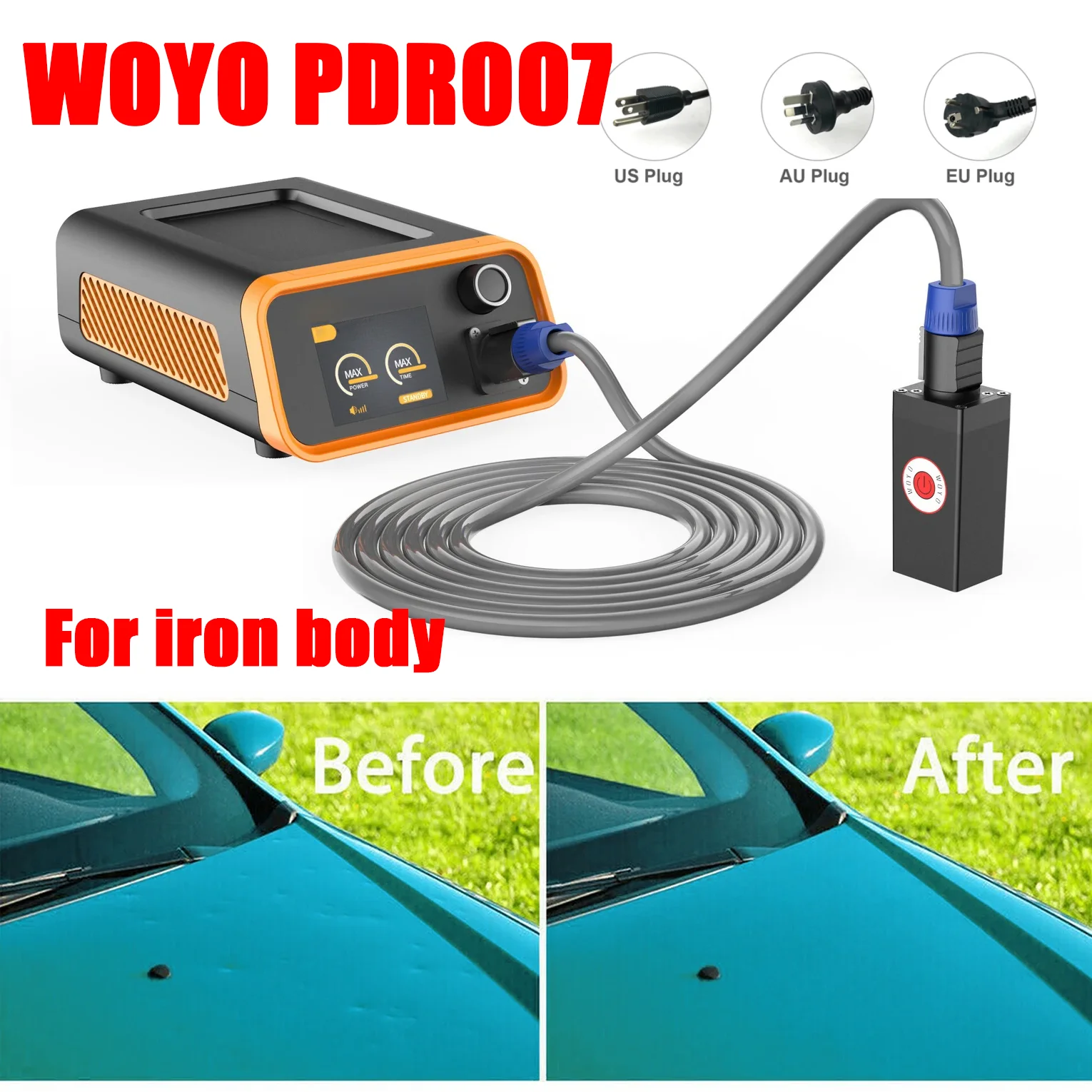 

WOYO PDR007 EU/AU/US Advanced Damage-Free Paint Dent Repair Tool Electromagnetic Induction Meter for Sheet Iron Body Repair Tool