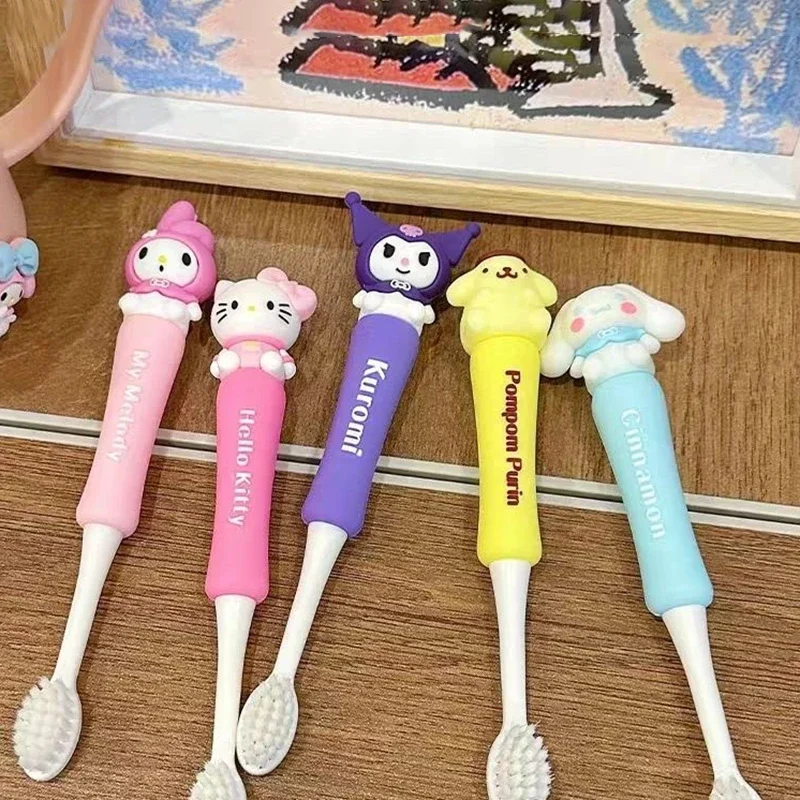 Cute Hello Kitty Soft Toothbrush Girls&Student Cartoon Toiletries Kuromi Anime Decoration Childrens Parent-child Household Items