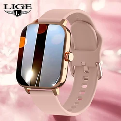 LIGE Call Smart Watch Women Custom Dial Smartwatch per Android IOS Waterproof Bluetooth Music Watches Full Touch bracciale Clock