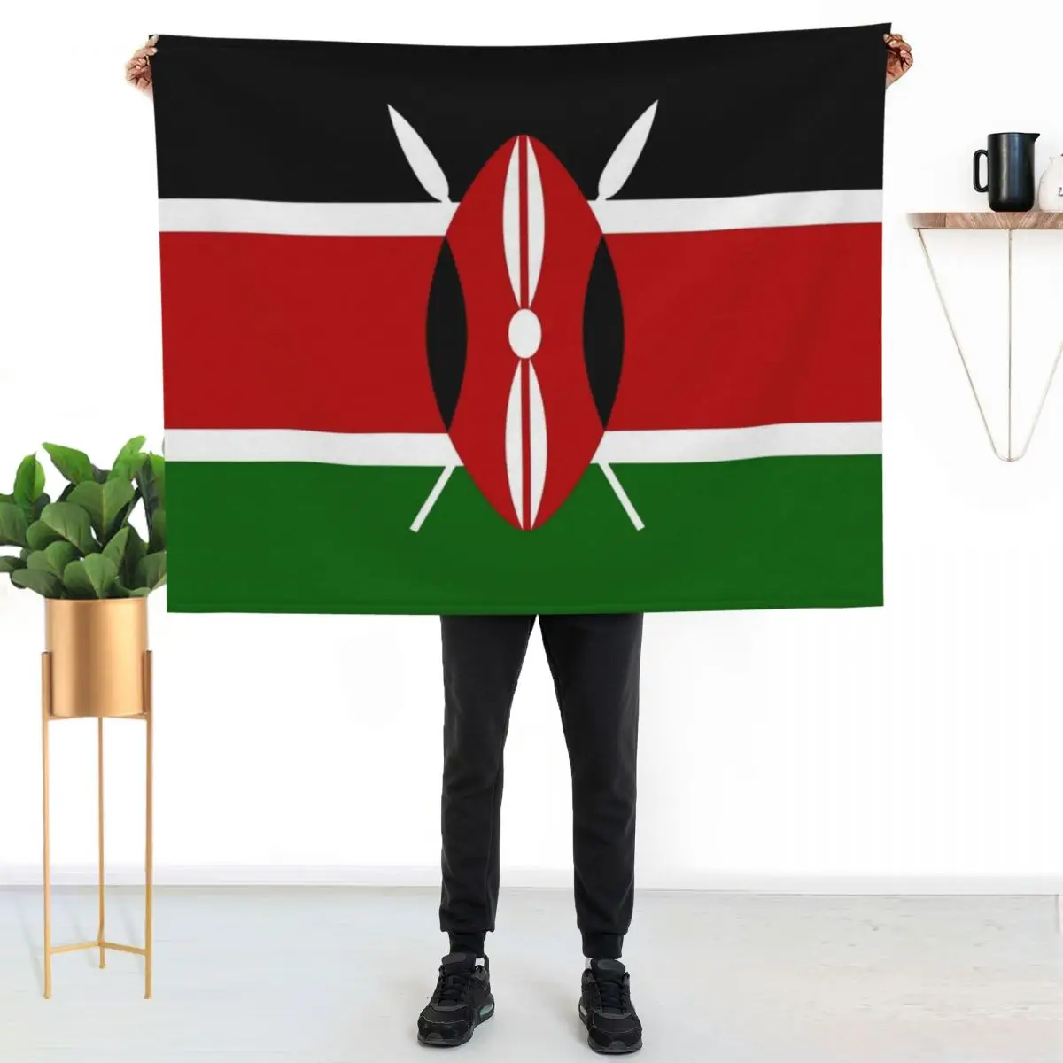 Kenya Flag Throw Blanket Thermals For Travel Giant Sofa for babies Picnic Blankets For Sofas blankets and throws Blankets