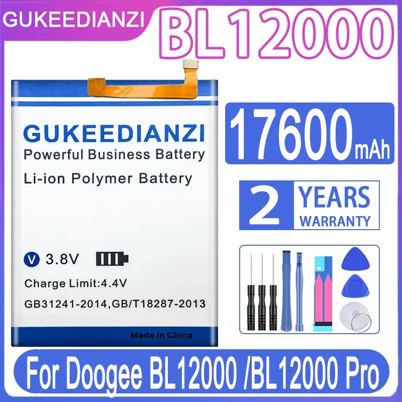 

BL 12000 17600mAh GUKEEDIANZI Replacement Battery For Doogee BL12000/BL12000 Pro BL12000Pro Batteria + Free Tools