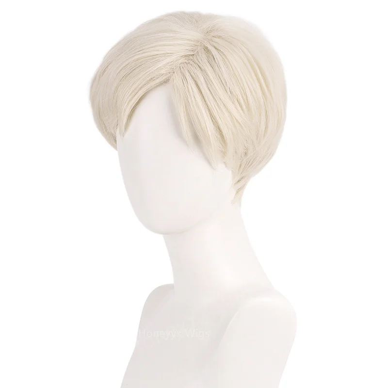 Cream Color Barbie Leading Man Ken Cosplay Hair Short Wig for Hero Anime Sythetic