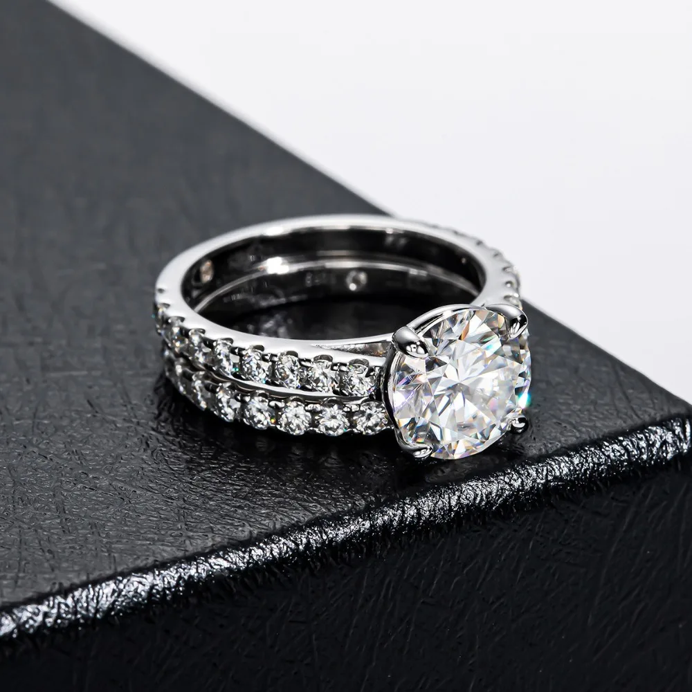 3CT Full Moissanite Ring Sets For Women 925 Sterling Silver Diamond Engagement Wedding Band Gift Jewelry GRA Certified Wholesale
